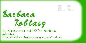 barbara koblasz business card
